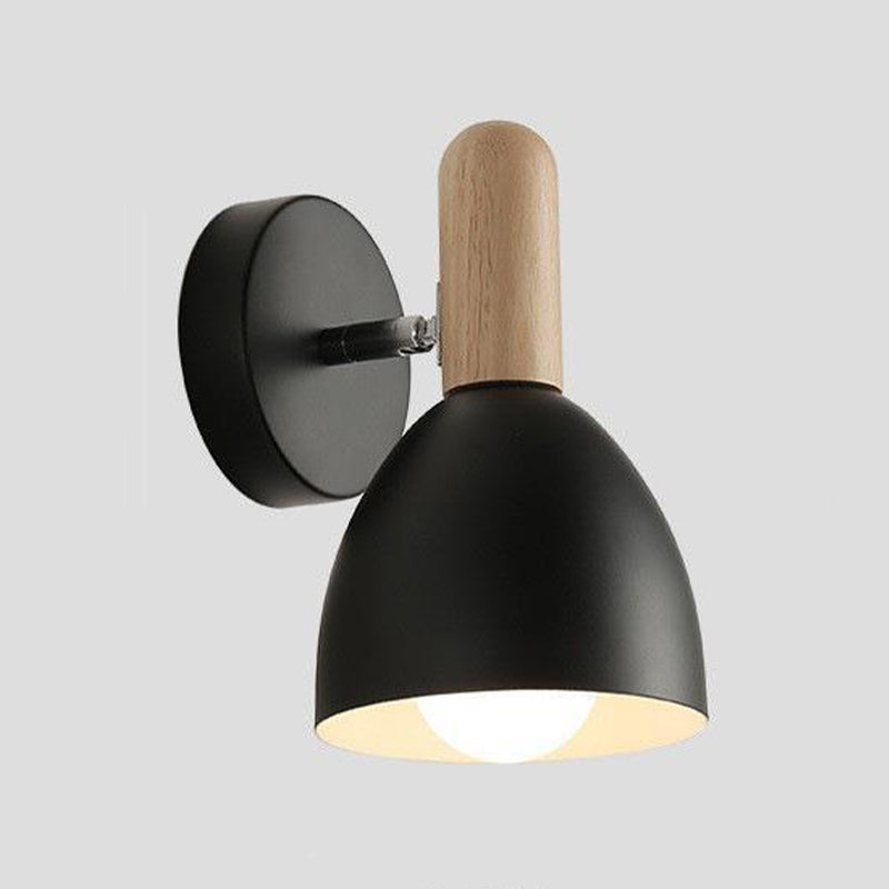 Nordic Style Metal Wall Light Bell Shape Adjustable Wall Lamp for Bedroom