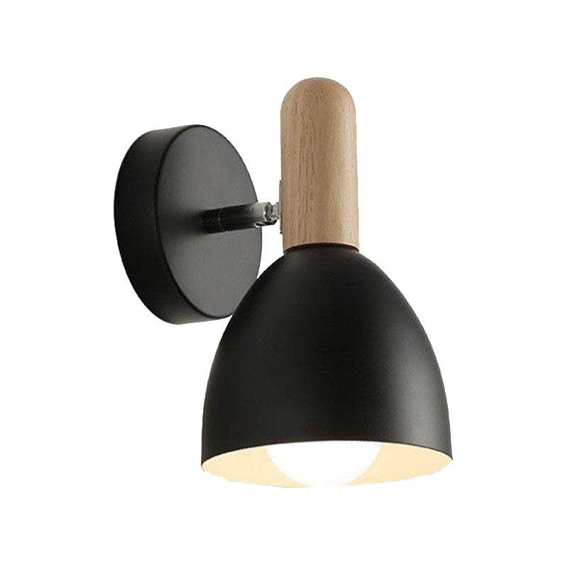 Nordic Style Metal Wall Light Bell Shape Adjustable Wall Lamp for Bedroom