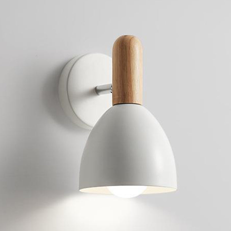 Nordic Style Metal Wall Light Bell Shape Adjustable Wall Lamp for Bedroom