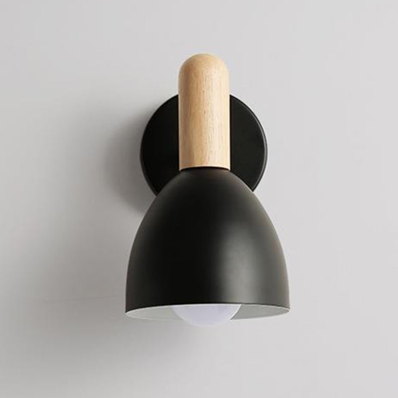 Nordic Style Metal Wall Light Bell Shape Adjustable Wall Lamp for Bedroom