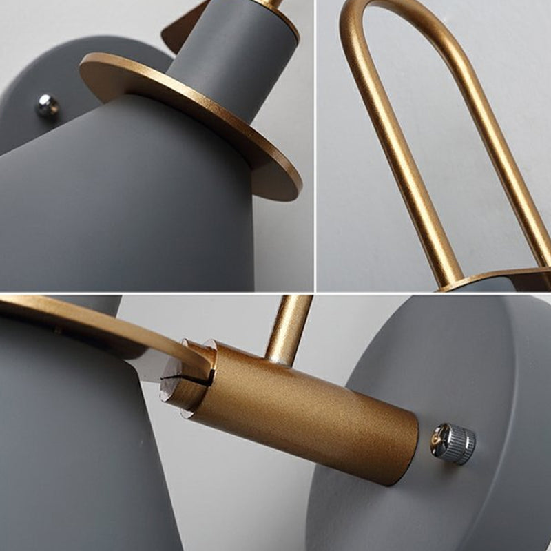 Nordic Style Iron Wall Light Colorful Cone Shape Wall Lamp for Living Room