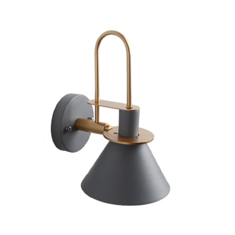 Nordic Style Iron Wall Light Colorful Cone Shape Wall Lamp for Living Room