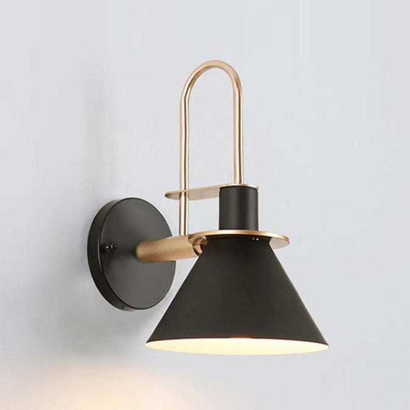 Nordic Style Iron Wall Light Colorful Cone Shape Wall Lamp for Living Room
