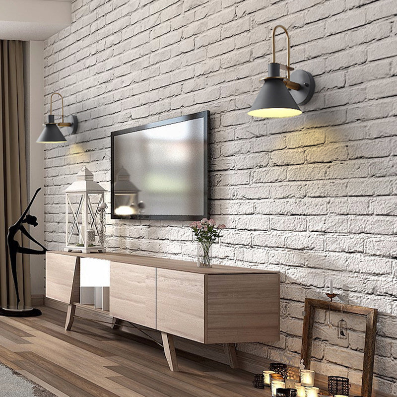 Nordic Style Iron Wall Light Colorful Cone Shape Wall Lamp for Living Room