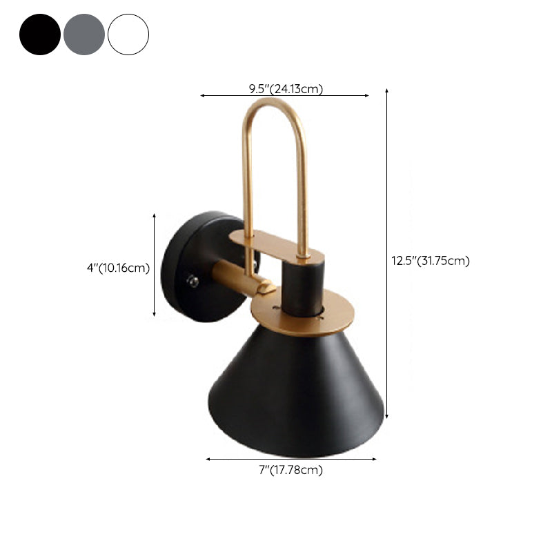 Nordic Style Iron Wall Light Colorful Cone Shape Wall Lamp for Living Room