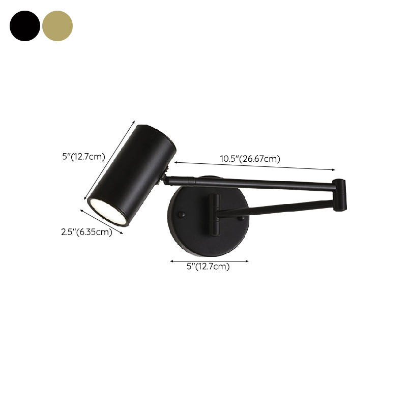 1 Light Swing Arm Wall Lamp Simplicity Metal Wall Mounted Light Fixture