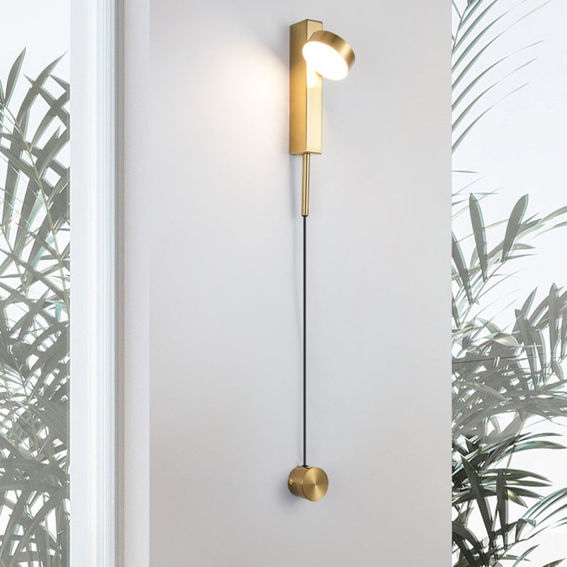 Modern Simple Metal Wall Light Rotatable Circle Shape Wall Lamp for Living Room