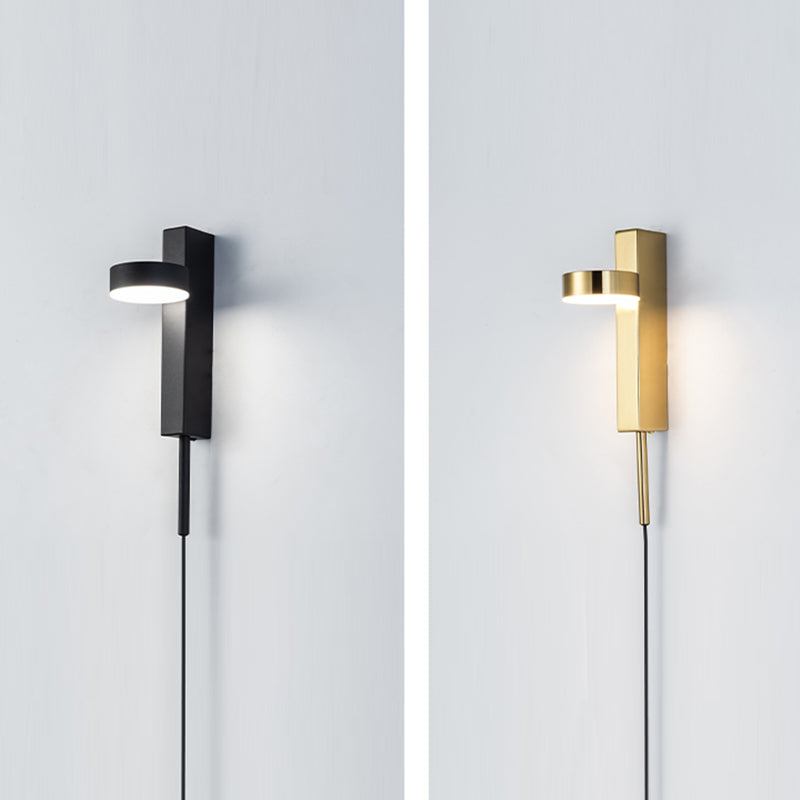 Modern Simple Metal Wall Light Rotatable Circle Shape Wall Lamp for Living Room