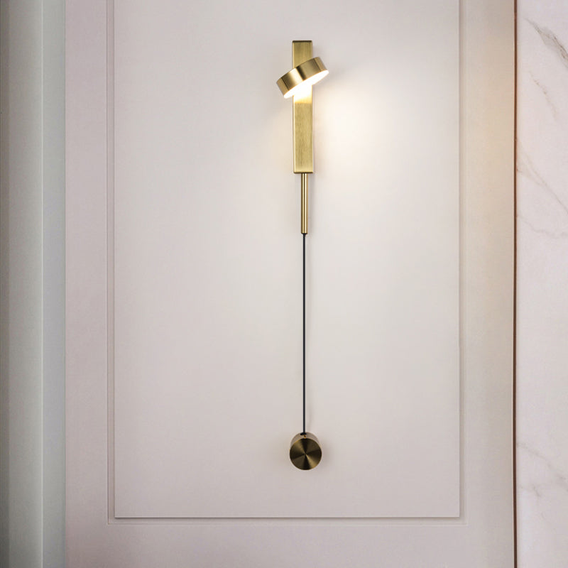 Modern Simple Metal Wall Light Rotatable Circle Shape Wall Lamp for Living Room
