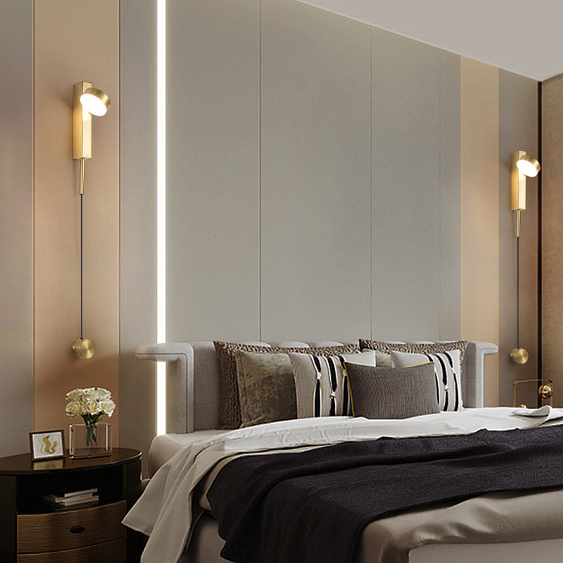 Modern Simple Metal Wall Light Rotatable Circle Shape Wall Lamp for Living Room