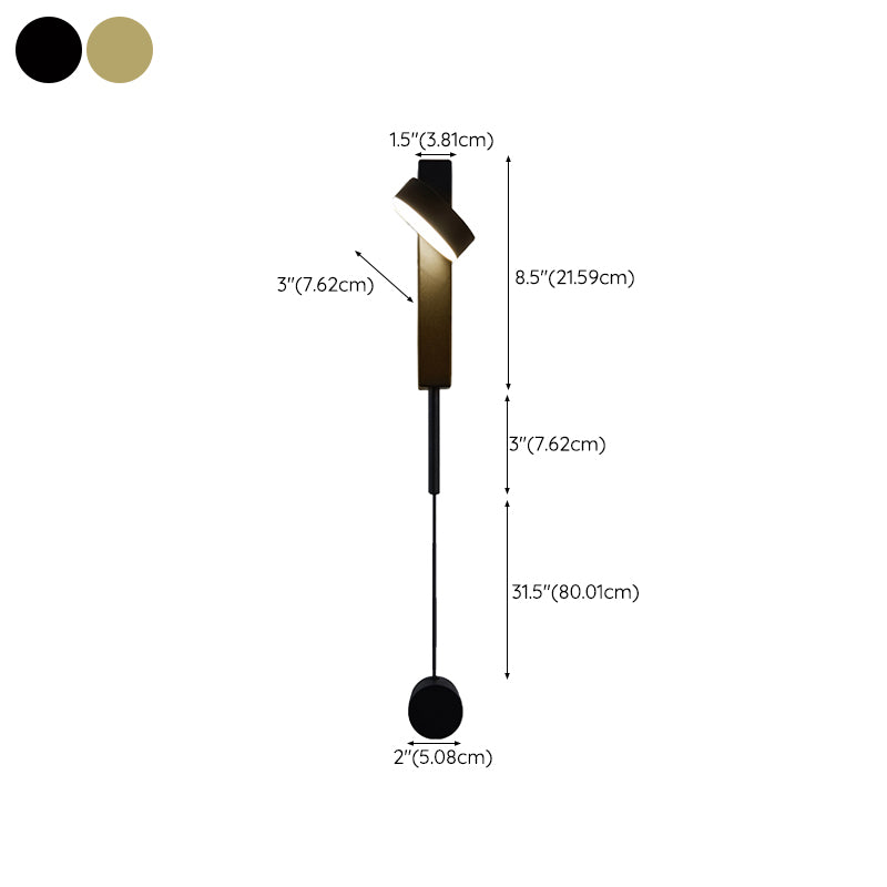 Modern Simple Metal Wall Light Rotatable Circle Shape Wall Lamp for Living Room