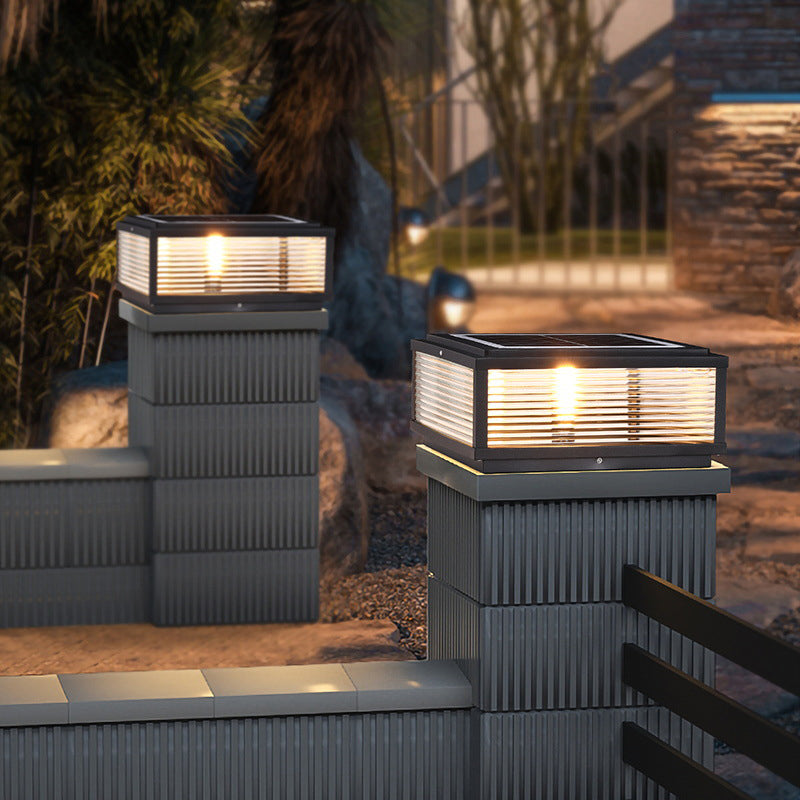 Contemporary Simple Pillar Lamp Square Outdoor Light for Garden