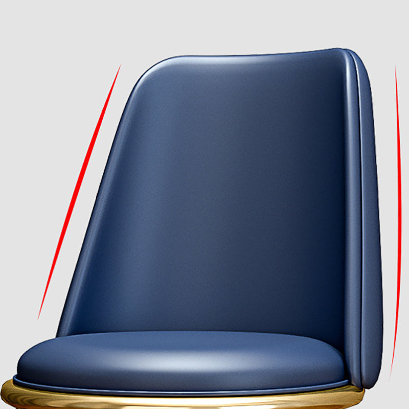 Upholstered Lounge Chair Armless Vanity Chair with Gold Tone Legs