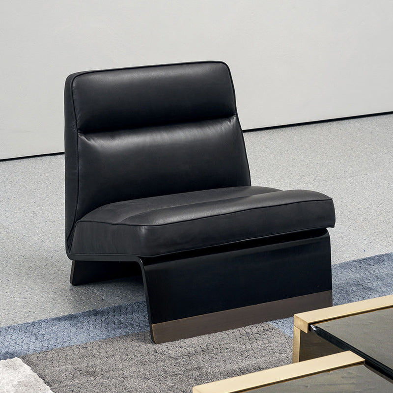 Faux Leather Parsons Chair Armless Chair for Bedroom, 31.49" Wide