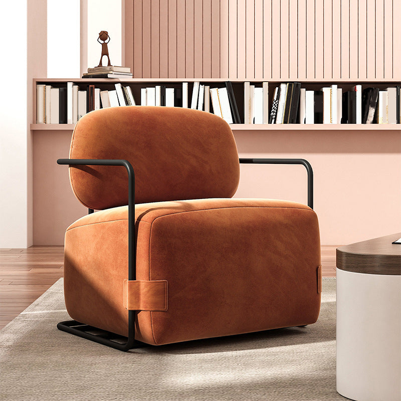 Arms Included Chair Velvet Metal Accent Armchair for Bedroom, 26.77" Wide