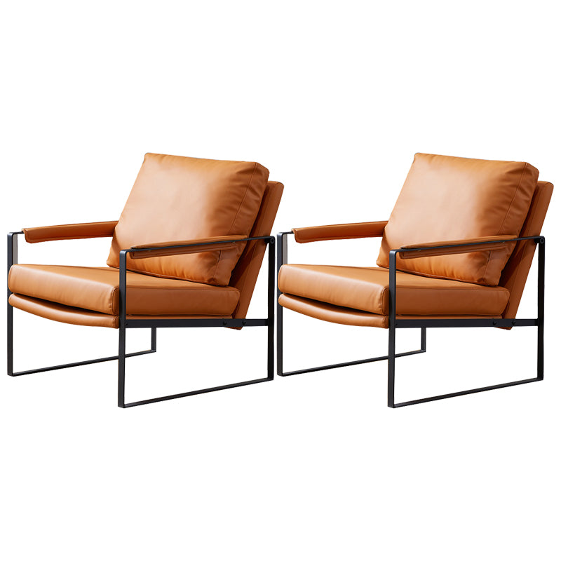 Arms Included Arm Chair Metal Frame Chair with Pillow Back for Living Room, 28.34" Wide