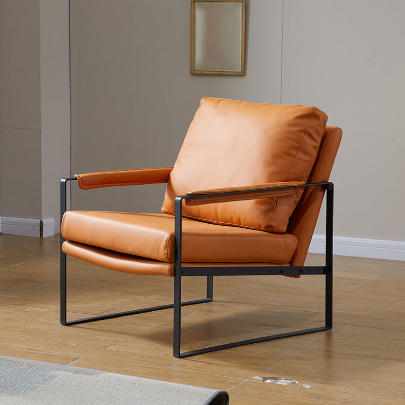 Arms Included Arm Chair Metal Frame Chair with Pillow Back for Living Room, 28.34" Wide