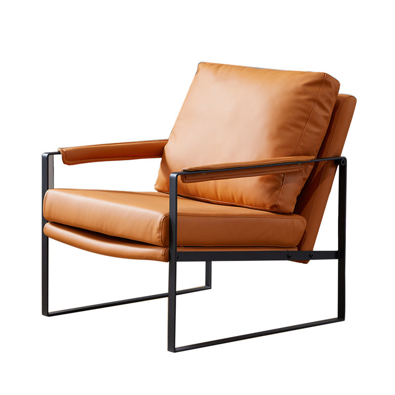 Arms Included Arm Chair Metal Frame Chair with Pillow Back for Living Room, 28.34" Wide