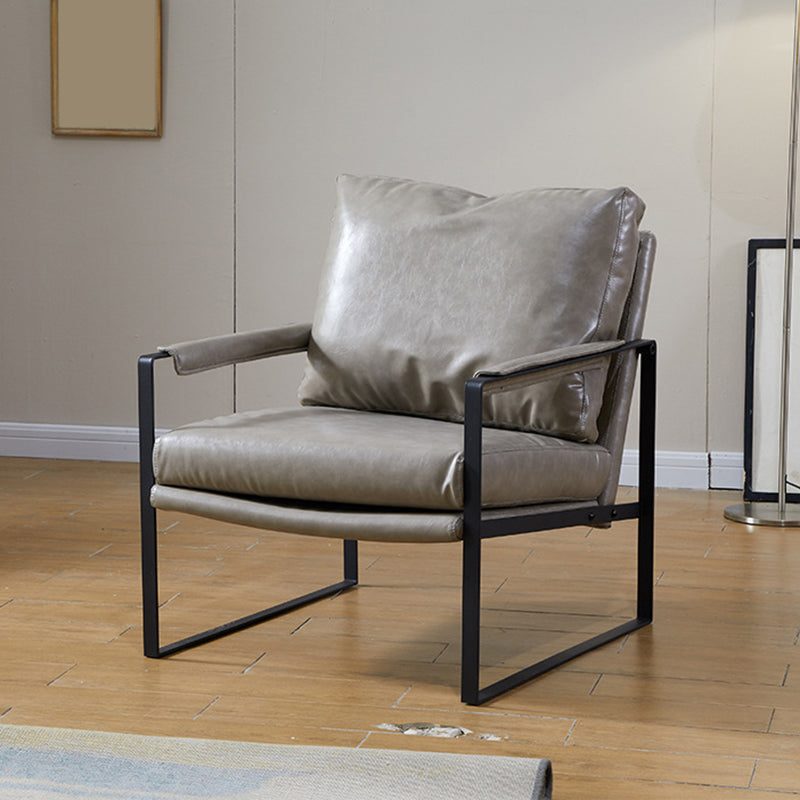 Arms Included Arm Chair Metal Frame Chair with Pillow Back for Living Room, 28.34" Wide