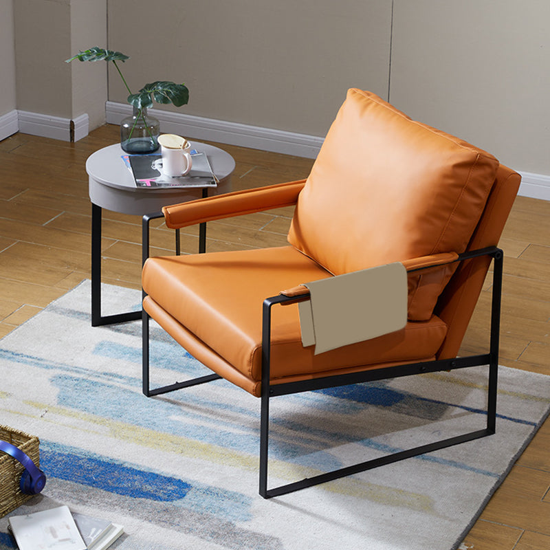 Arms Included Arm Chair Metal Frame Chair with Pillow Back for Living Room, 28.34" Wide