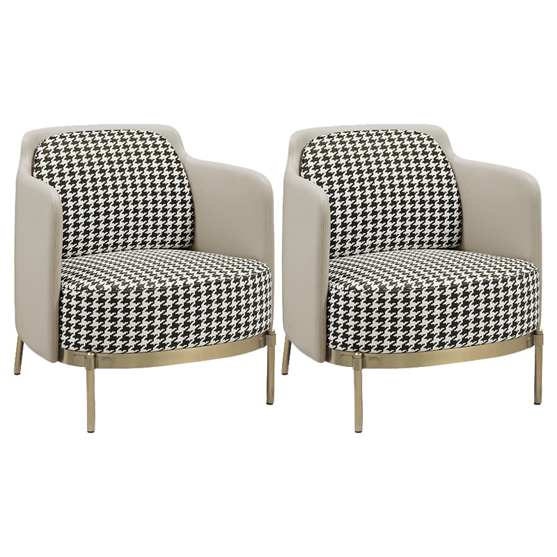 24.40" Wide Chair Linen Metal Frame Chair with Basic Four Leg for Living Room