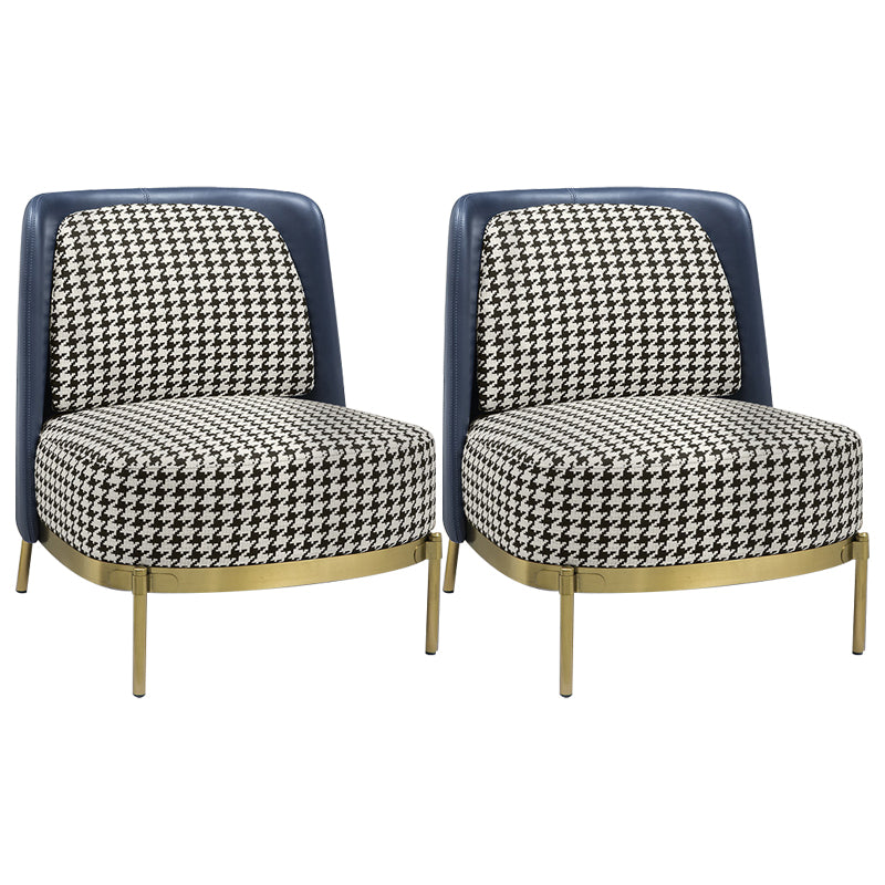 24.40" Wide Chair Linen Metal Frame Chair with Basic Four Leg for Living Room