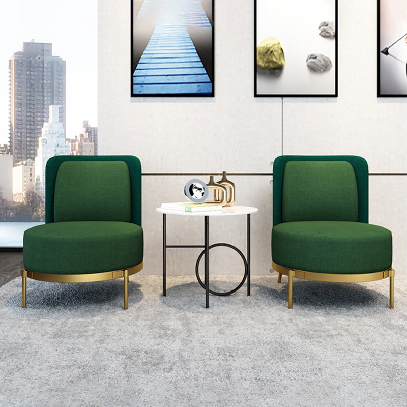 24.40" Wide Chair Linen Metal Frame Chair with Basic Four Leg for Living Room