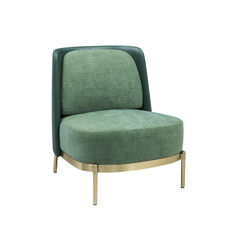 24.40" Wide Chair Linen Metal Frame Chair with Basic Four Leg for Living Room