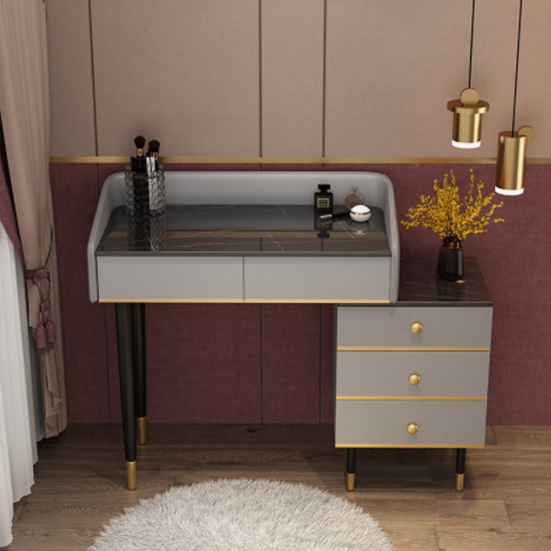 Glam Vanity Table Stone Top 15.75" W Makeup Desk with Drawers