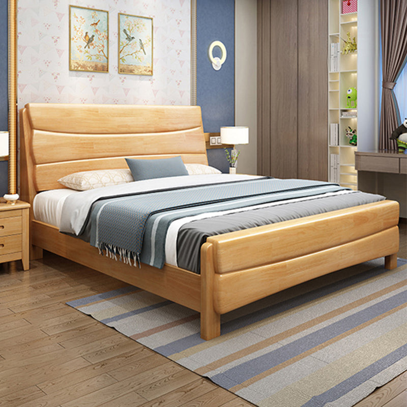 Traditional Solid Wood Standard Bed Headboard Bed with Footboard