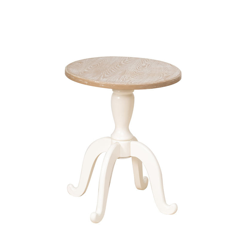 Rustic Side Table Solid Wood 4 Legs Distressed Living Room End Table