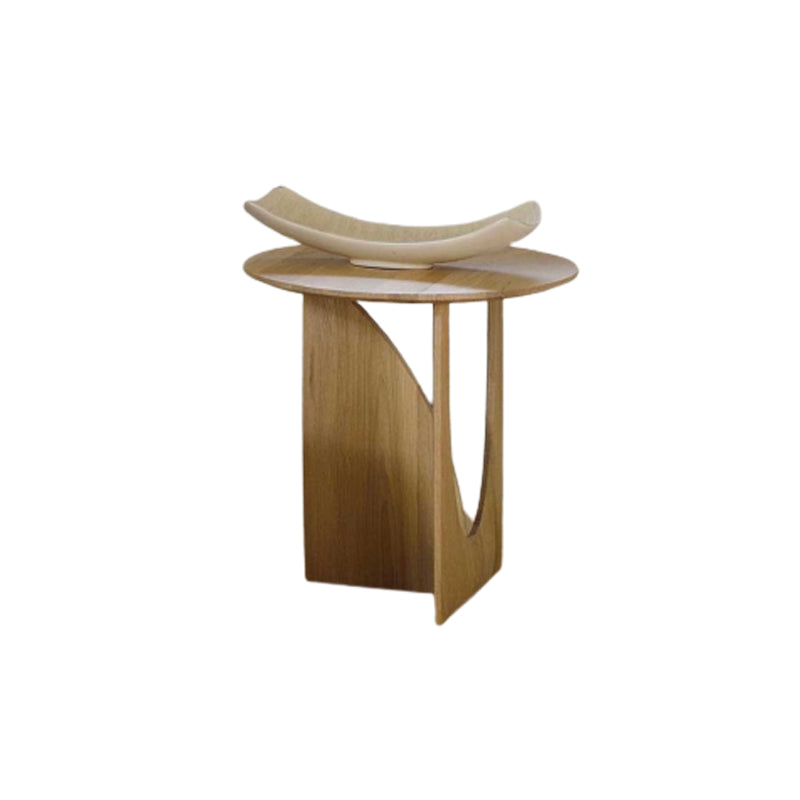 Scandinavian Living Room Abstract Solid Wood Round Side Table