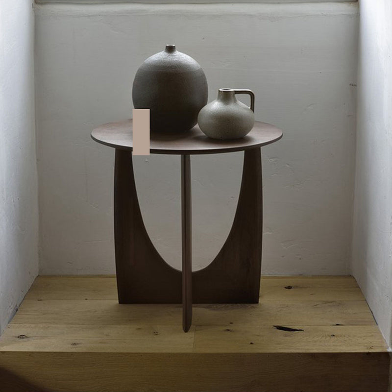 Scandinavian Living Room Abstract Solid Wood Round Side Table