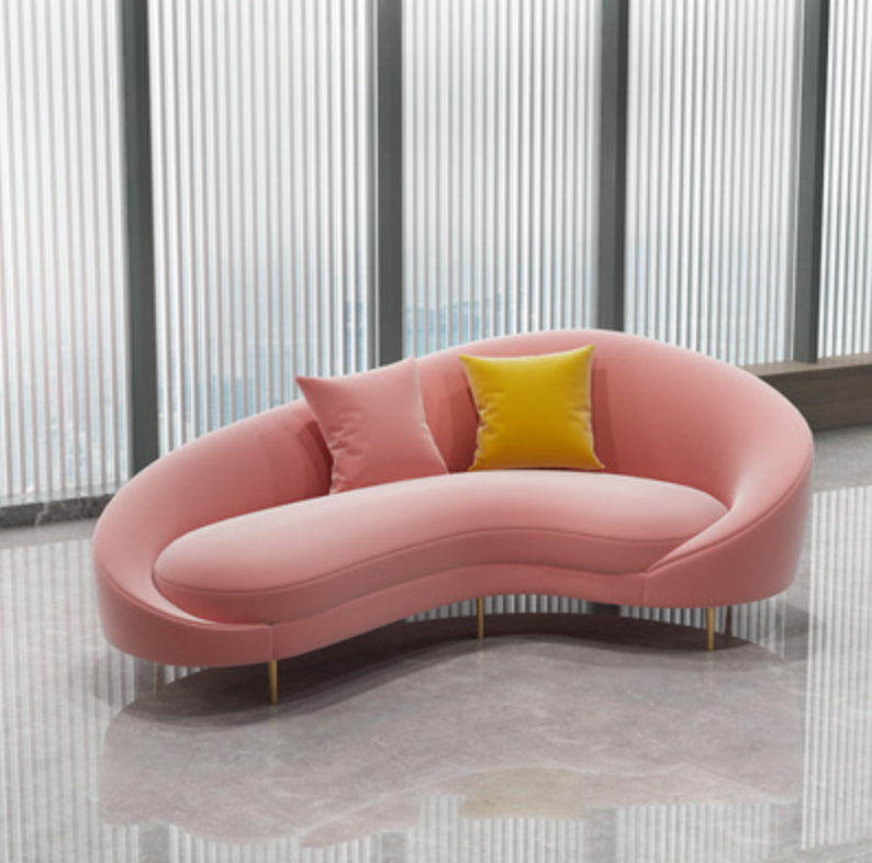 Contemporary Velvet Sloped Arms Sofa with Tight Back for Livingroom