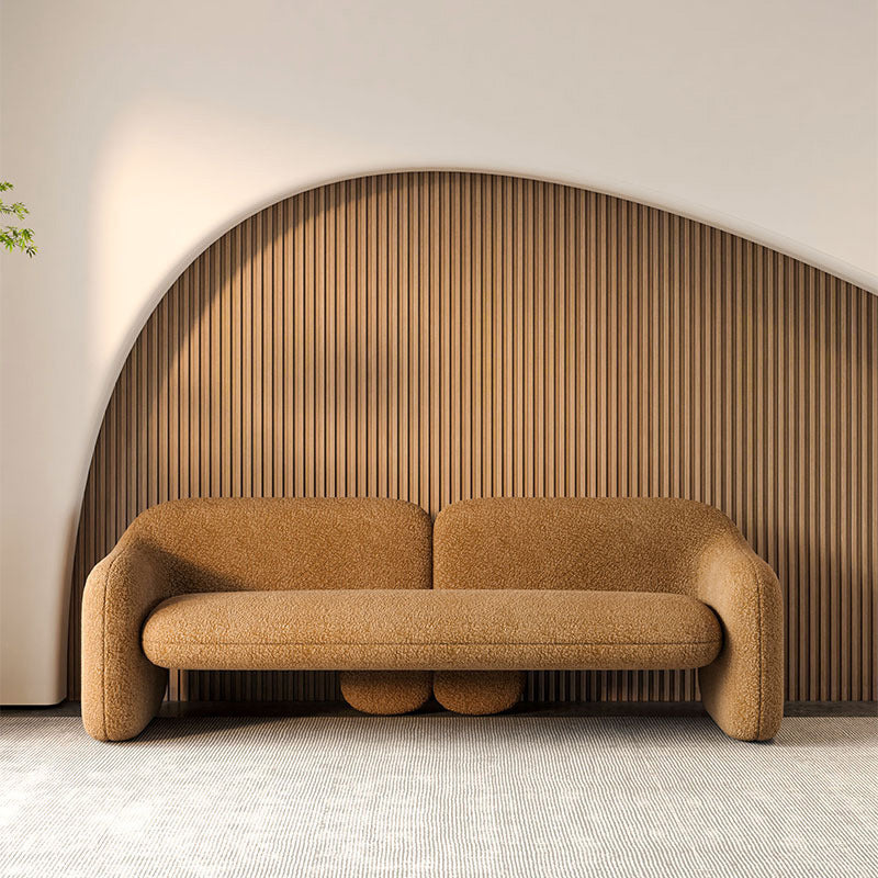 Contemporary Wool Sofa Standard Settee Square Arm Sofa for Living Room