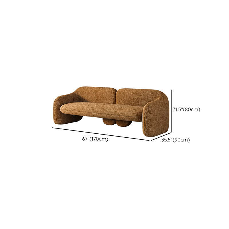 Contemporary Wool Sofa Standard Settee Square Arm Sofa for Living Room