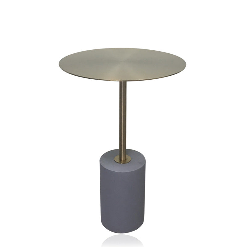 Mid-Century End Table Pedestal Round Sofa Metal Accent Side Table