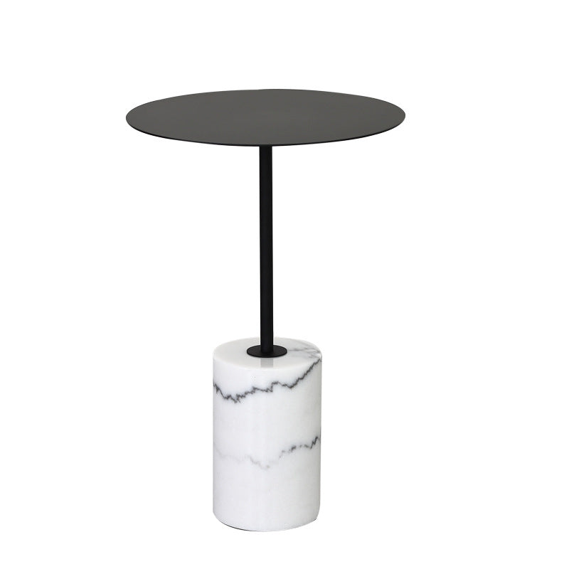 Mid-Century End Table Pedestal Round Sofa Metal Accent Side Table