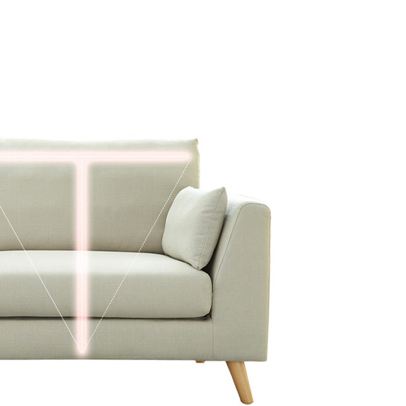 Contemporary 32.67" H Cotton Blend Square Arm Sofa for Living Room