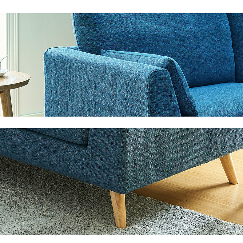 Contemporary 32.67" H Cotton Blend Square Arm Sofa for Living Room