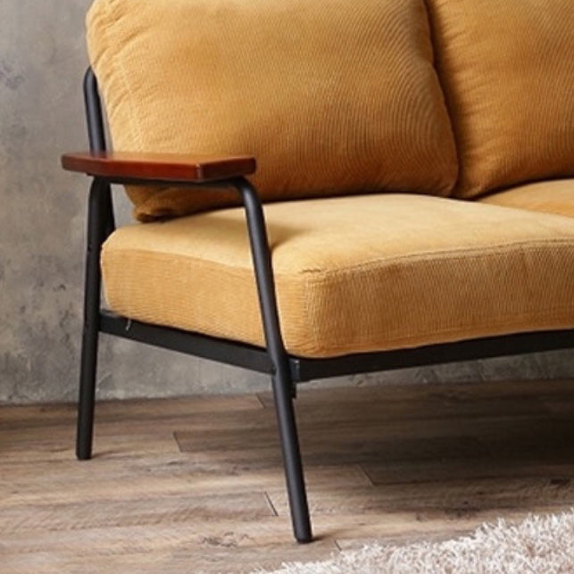 Contemporary Square Arm Loveseat with Loose Back for 2 People