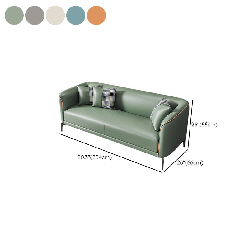 Contemporary Tuxedo Arm Sofa with Tight Back and 2 Pillows for Apartment