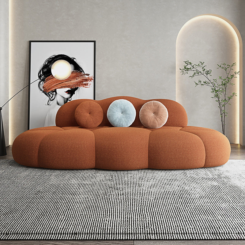 Contemporary 28.74" H Wool 3 Seater Armless Sofa for Living Room