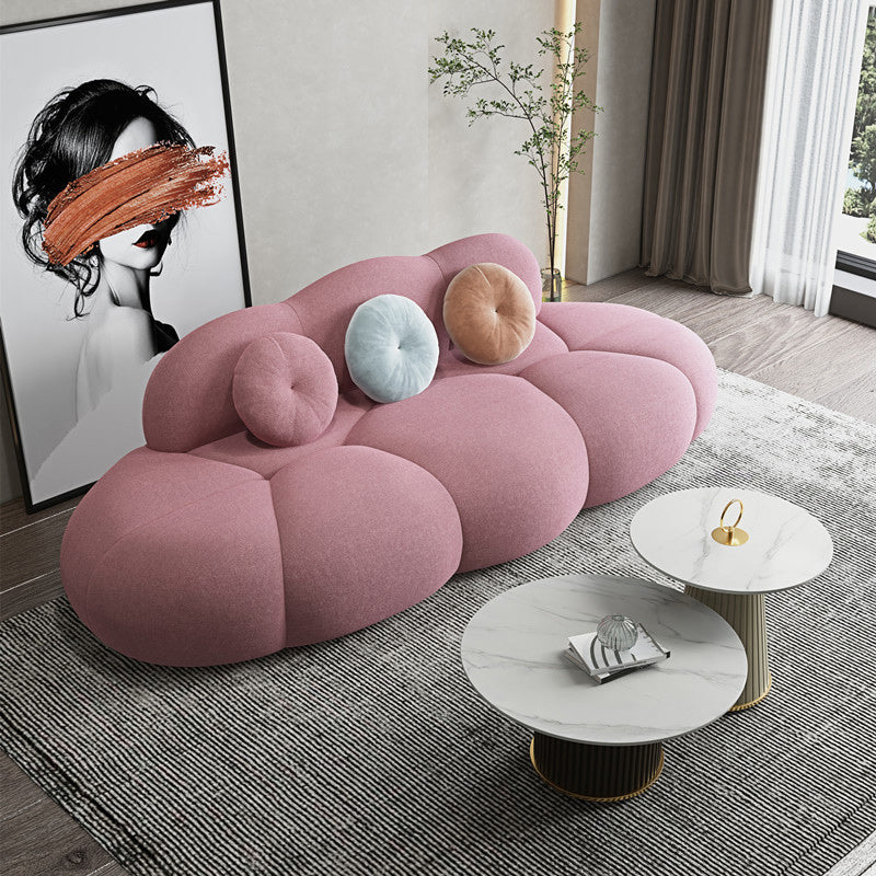 Contemporary 28.74" H Wool 3 Seater Armless Sofa for Living Room