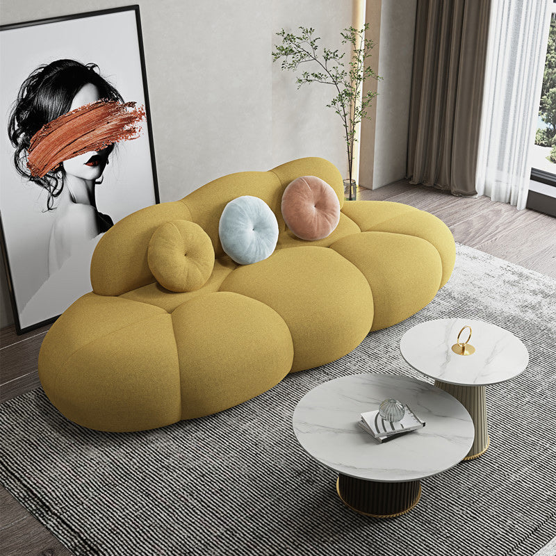 Contemporary 28.74" H Wool 3 Seater Armless Sofa for Living Room