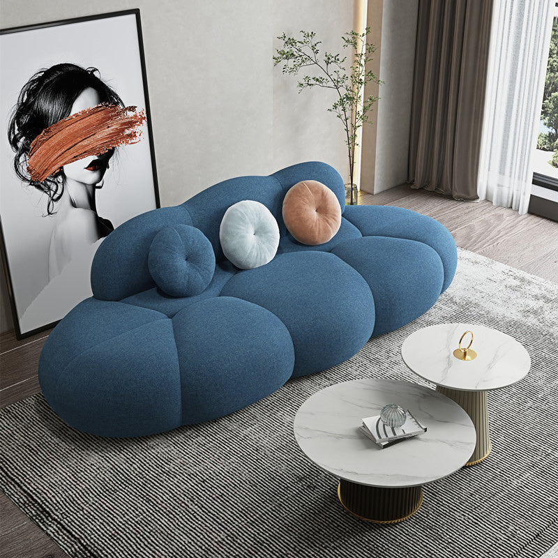 Contemporary 28.74" H Wool 3 Seater Armless Sofa for Living Room