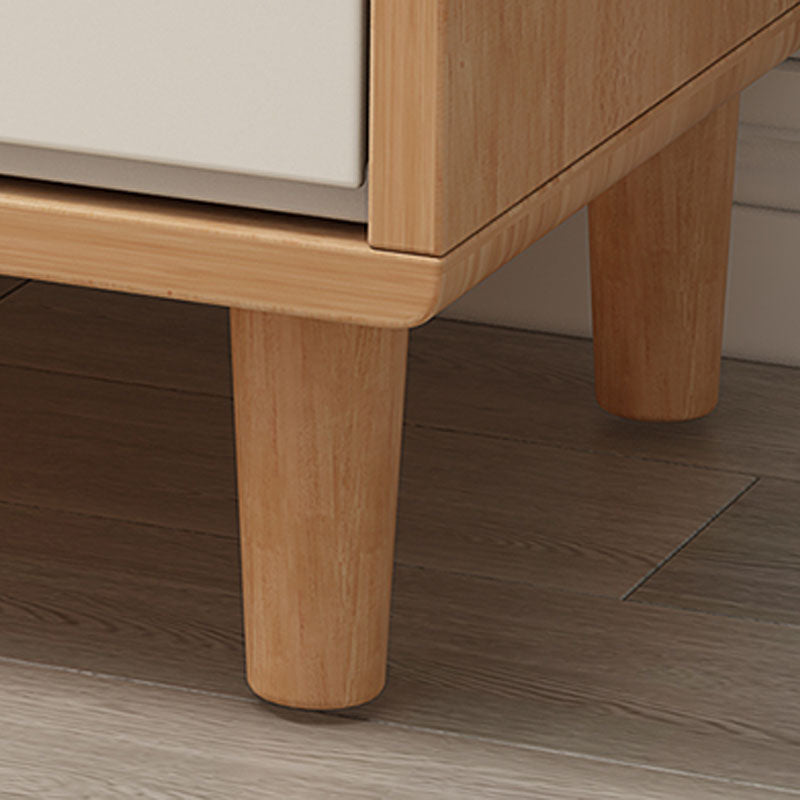 31.5" Tall Wood Cabinet Mid Century Modern 1 - Door Cabinet with 4 Drawers