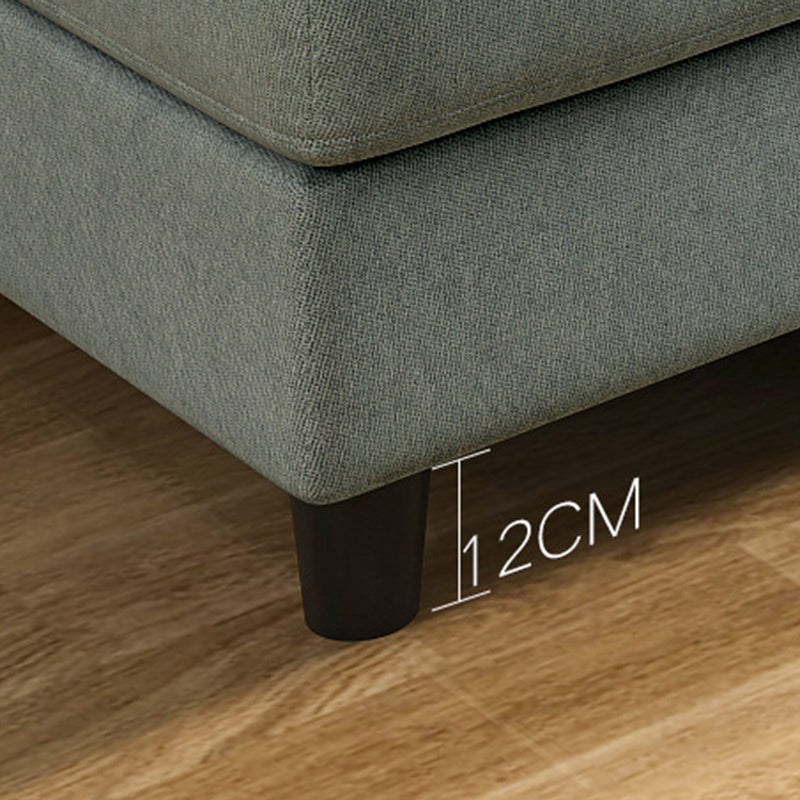 Blue Fabric Sectional with Pillows Modern Style L-shape Sectional