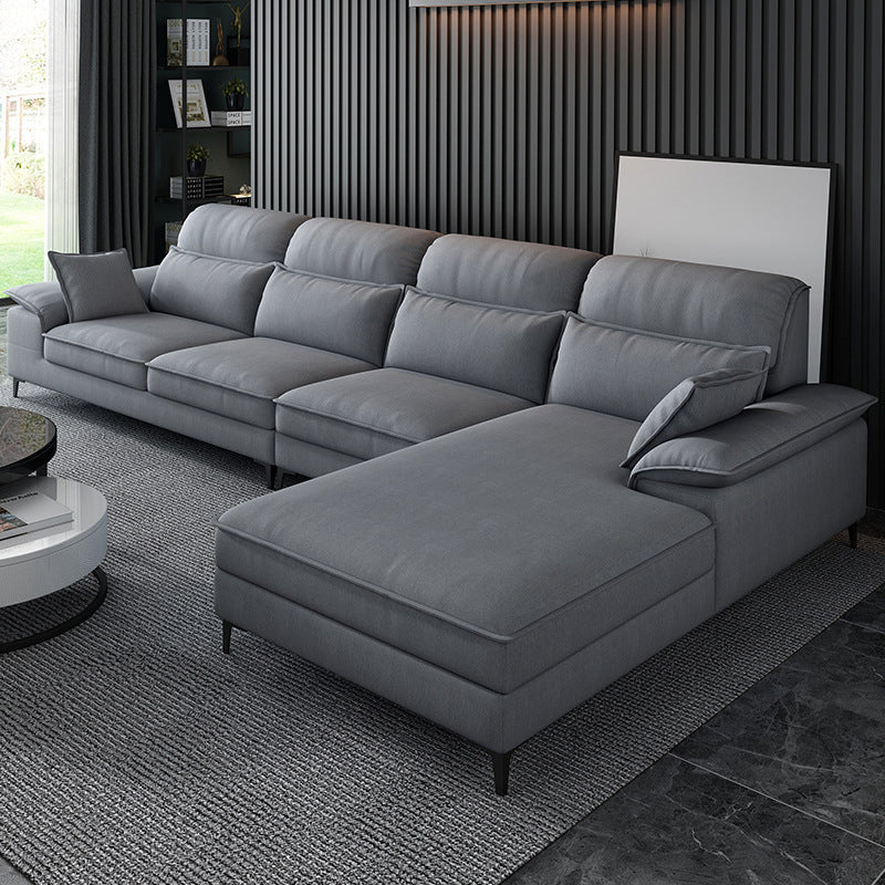 4-seat Modern Sectional 138.58" Wide Fabric Loose Back Sectional