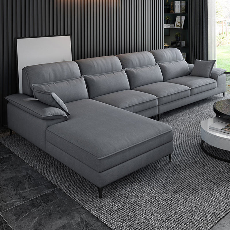 4-seat Modern Sectional 138.58" Wide Fabric Loose Back Sectional